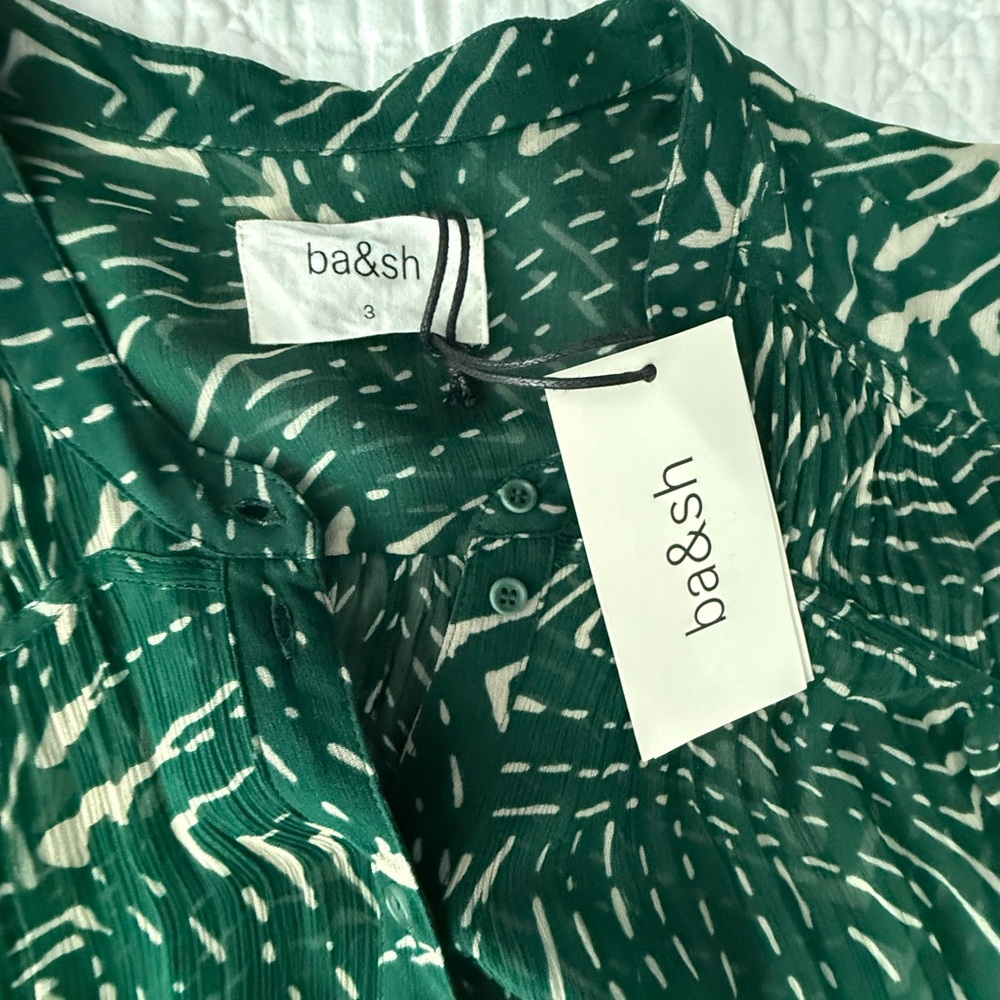 BA&SH Green Patterned Blouse Sz3/US8 - Picture 7 of 14